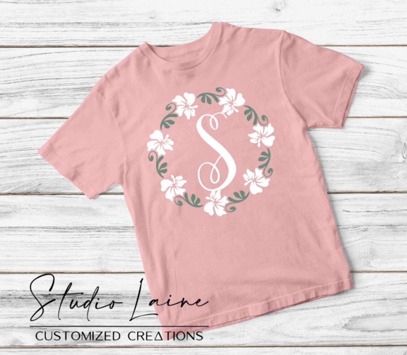 Cute Girl Shirt Personalized Name Initial Custom Gift Letter Etsy