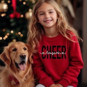 Custom Cheer Sweatshirt Fleece Cheerleader Warm Up Crew Gift Cheerleader For Personalized Cheer Shirt with Name Cheerleader Christmas Gift