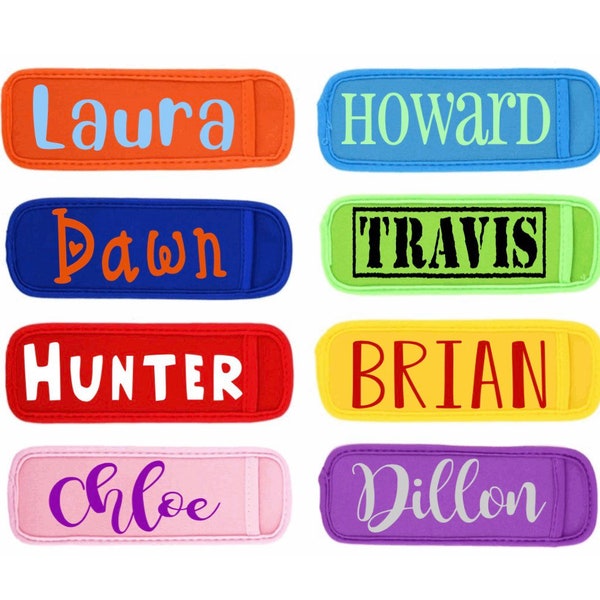 Personalized Popsicle Holders Summertime Personalized Kid Gift Beach Accessory Name Ice Pop Sleeve