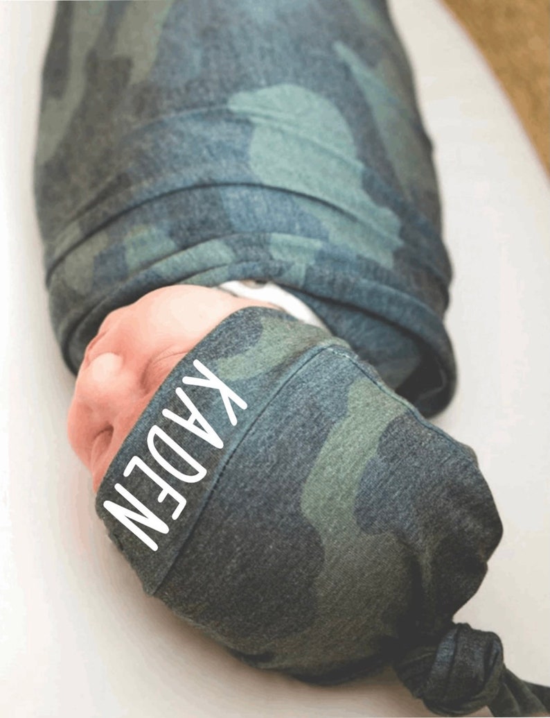 Newborn Baby Camo Swaddle Set Camouflage Swaddle Blanket Etsy