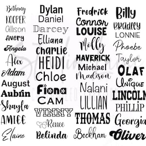 Iron On Name Decal Personalized Custom Name Decal HTV Custom Name TShirt Transfer Name Apron Girl Boy DIY Onesie Bib Station Baby Shower image 1