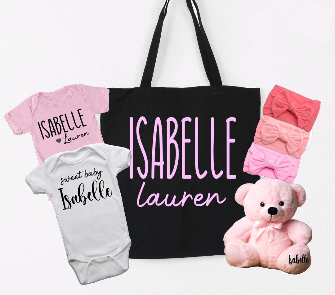 Baby Girl Personalized Gift Set Baby Shower Present, New Baby Girl Newborn Infant Gift, Stuffed