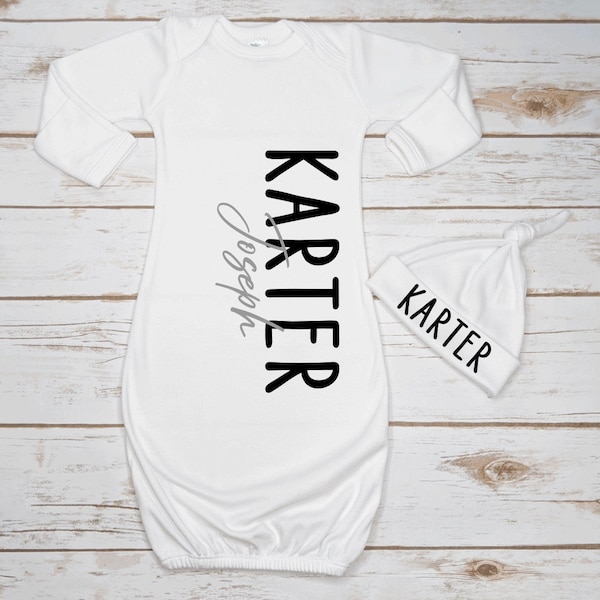 Baby Boy Coming Home Outfit Personalized Outfit Take Home Gown Baby Shower Gift Sleeper, Parents To be Gift