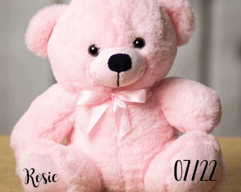 My First Teddy Bear Personalized Baby Shower Gift New Baby Stuffed Animal Cute Fluffy Plush Toy Bear with Name New grandchild Newborn gift