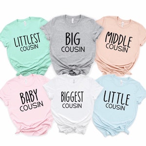 Cousin Shirts for Kids Adult Matching Family Cousin Group Shirts Big Little Baby Cousin Shirts Reunion Pregnancy Reveal Grandkids Vacation