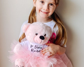 Dance Recital Gift for Little Girls First dance Recital Gift Dance recital teddy Bear Ballerina Tutu Bear custom Christmas gift for dancer