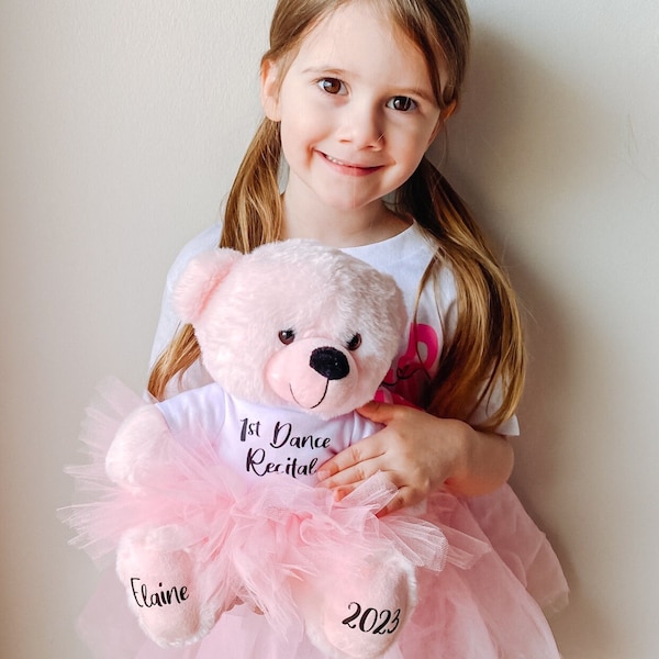 Dance Recital Gift for Little Girls First dance Recital Gift Dance recital teddy Bear Ballerina Tutu Bear custom Christmas gift for dancer