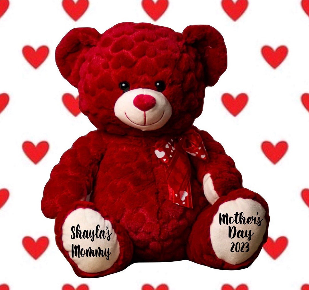 Personalized Mothers Day Bear Stuffed Animal Cute Mothers Day Gift for