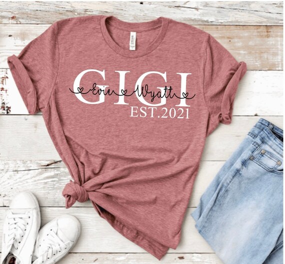 Gigi Shirt Kids Names Personalized Mom 