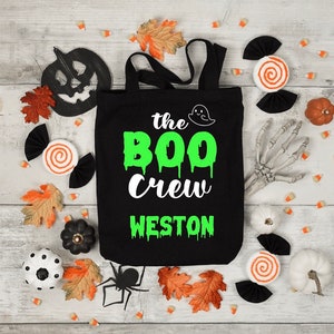 Trick or Treat Personalized Bag Reusable Halloween Bag Kids Boy Girl Unisex Halloween Candy Bag Trick or Treat Bag with Name image 3