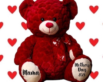 Personalized Mother’s Day Bear Stuffed Animal Cute Mother’s Day Gift for Kids Toy My first Mother’s Day keepsake for wife grandma baby mama