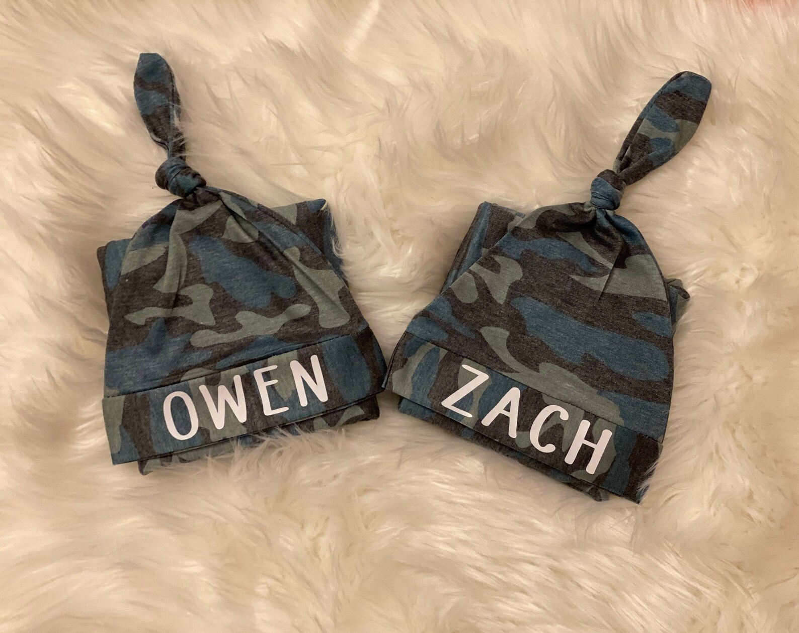 Newborn Baby Camo Swaddle Set Camouflage Swaddle Blanket Etsy