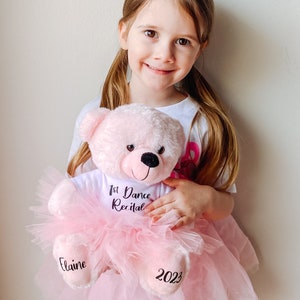Personalized Teddy Bear Dance Bear for Little Girls First Dance Recital Gift ballerina Dance Bear Dance Gift for Girls Dance Christmas Gift