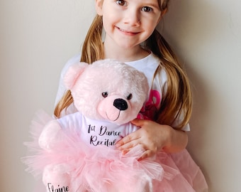Personalized Teddy Bear Dance Bear for Little Girls First Dance Recital Gift ballerina Dance Bear Dance Gift for Girls Dance Christmas Gift