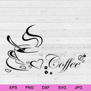 handtekening hete koffie logo teken koffiehuis bakkerij restaurant café winkel digitale downloadbestand | Svg | dxf | eps | png | jpg