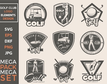 Golf Club Logo SVG Bundle: Sports Clipart Art (Digital Download)