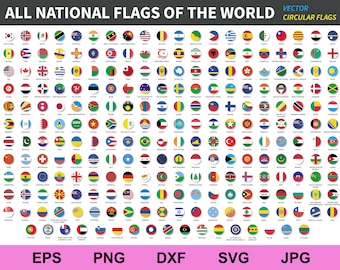 World Flags SVG Bundle: National Flags Clipart Icons (Digital Download)