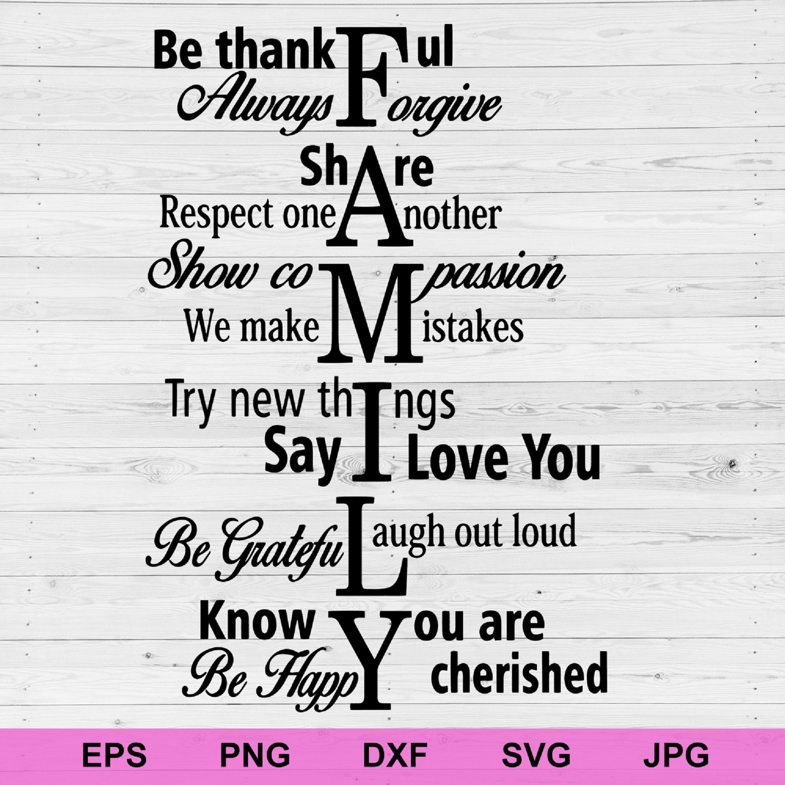 Download Family concept rules svg positive affirmations ...