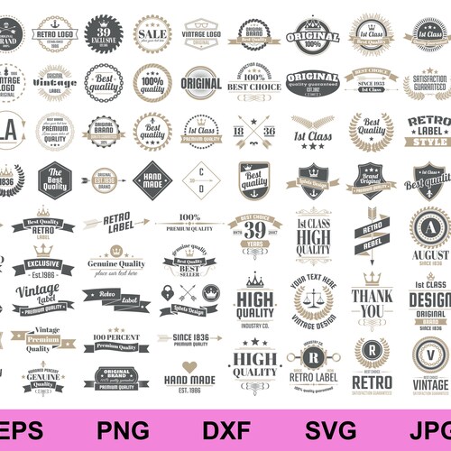 Vintage Retro Logo Designs, Banners, Flyers (svg, png, eps, dxf, jpg)