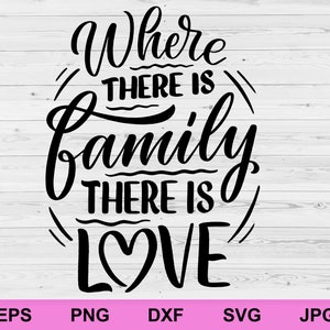wo Familie ist, gibt es Liebe svg, positive Affirmations-Konzept Regeln inspirierend svg, Motivationszitat digitaler Download-Datei svg