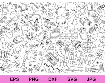 hand drawn doodles toys set of collection svg, doodles toys kids background design elements, hand drawn doodles toys clipart svg