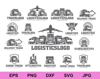 silhouette logistics shipping global delivery express logos set of collection design elements svg, circuit clipart Svg cut files