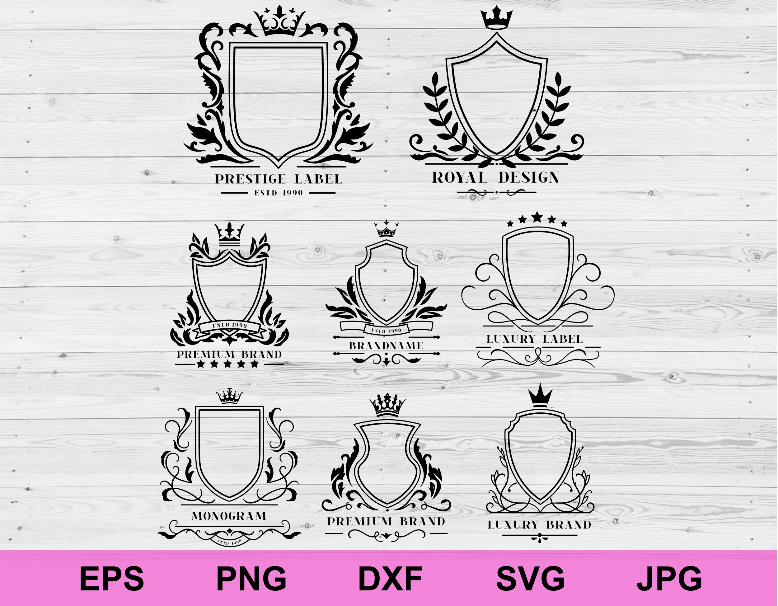 Banner #7 Vintage Ribbon Logo Label Sticker Emblem Badge Scroll Decorative  Ornate Design Element .SVG .PNG Clipart Vector Cricut Cut Cutting