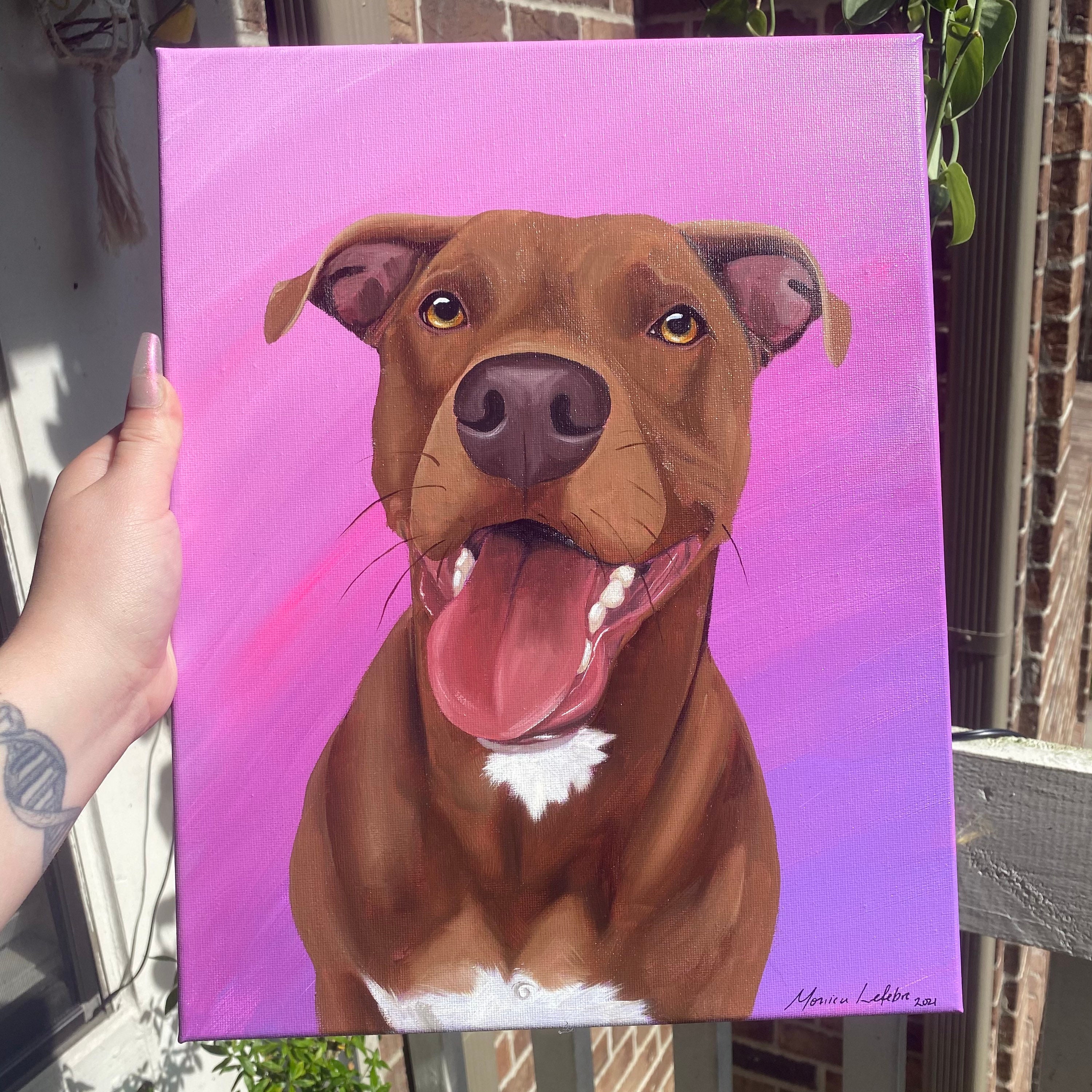 Custom Pet Portrait Oil Painting on Canvas Etsy