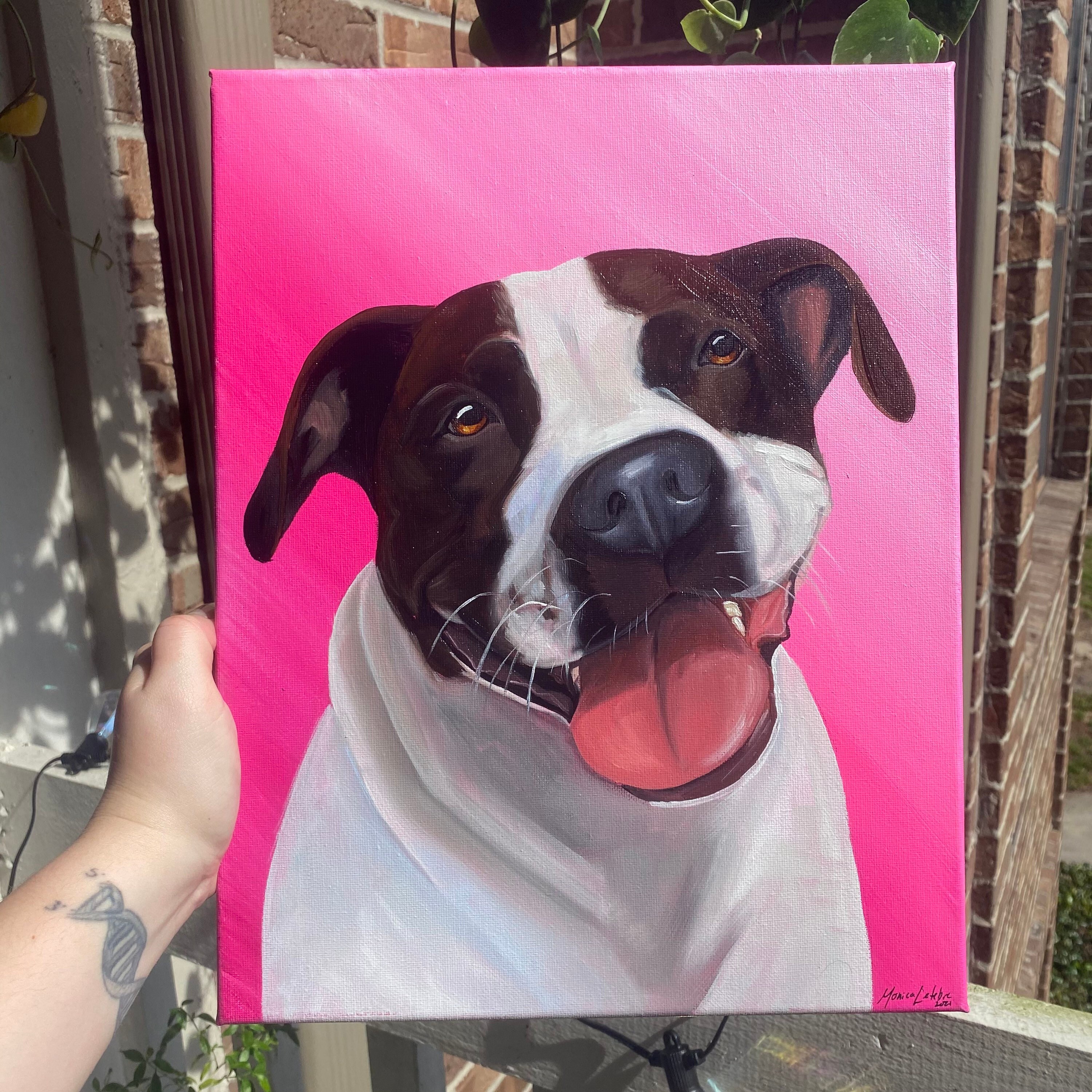 Custom Pet Portrait Oil Painting on Canvas Etsy