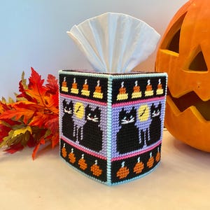 Halloween Tissue Box Cover / Black Cats Tissue Box Cover / Halloween Tissue Box Cover / Halloween Cats Tissue Box Cover