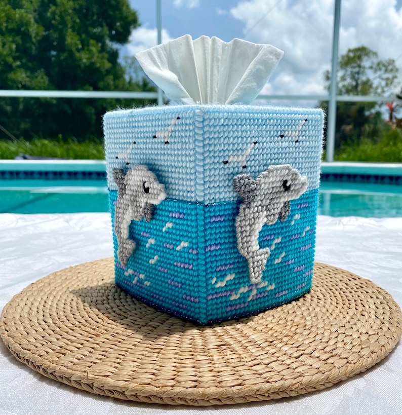 Dolphin Tissue Box Cover / Porpoise Tissue Box Cover - Etsy