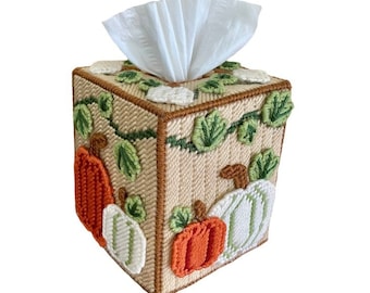 Pumpkin Tissue Box Cover / Fall Harvest Tissue Box Cover / Halloween Tissue Box Cover / Thanksgiving Tissue Box Cover / Autumn Tissue Box