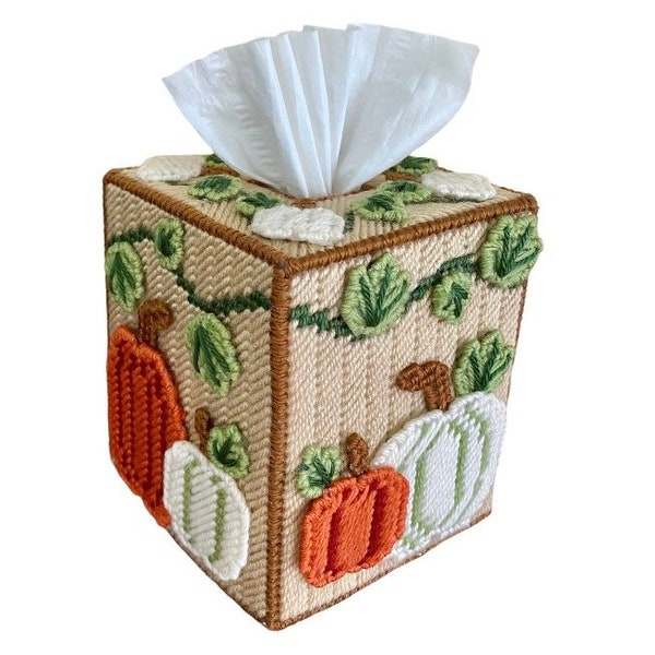 Pumpkin Tissue Box Cover / Fall Harvest Tissue Box Cover / Halloween Tissue Box Cover / Thanksgiving Tissue Box Cover / Autumn Tissue Box