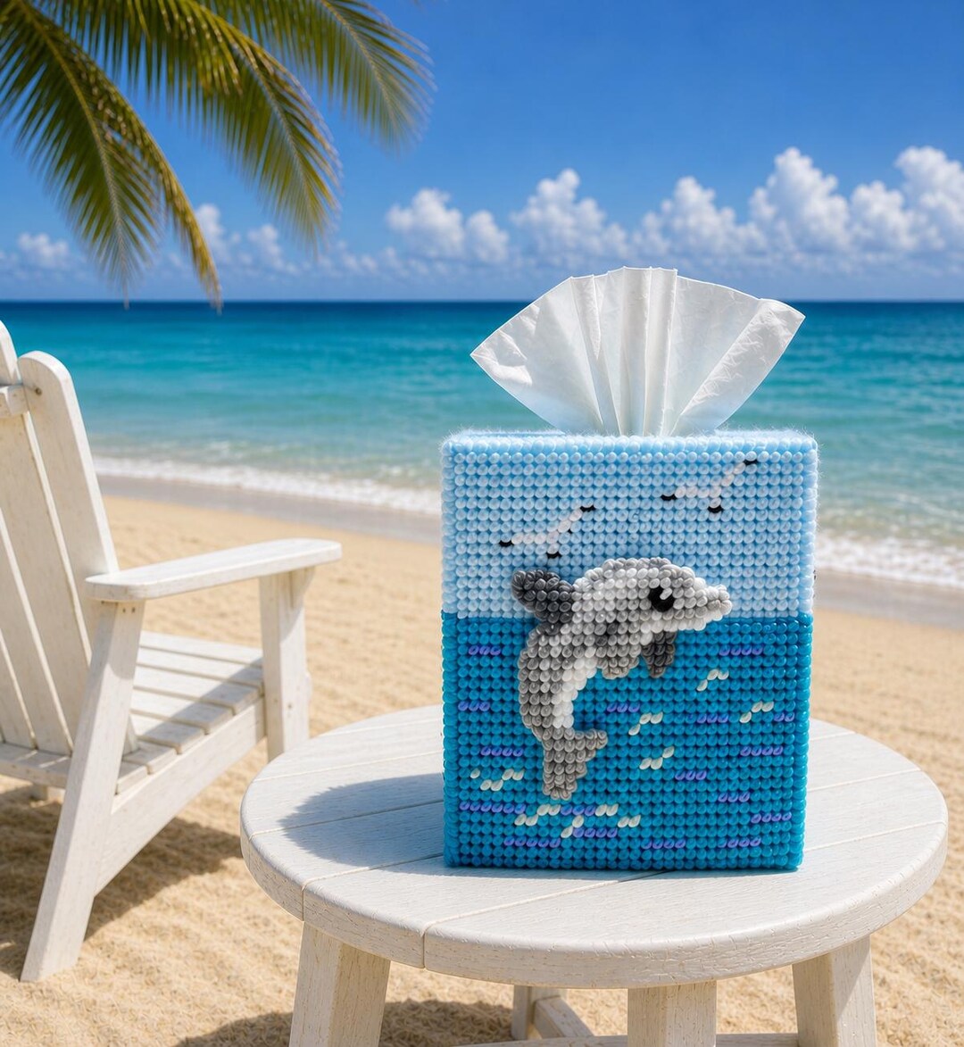 Dolphin Tissue Box Cover / Porpoise Tissue Box Cover - Etsy