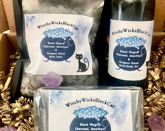 Witchy bath set, witches bath spell, dragons blood bath set, healing bath set, witchy gift set, witchcraft black Magick