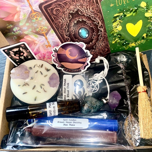 FREE postage, Witches bundle box, witchcraft bundle, witchcraft gift box, witchy box, witchcraft supplies box