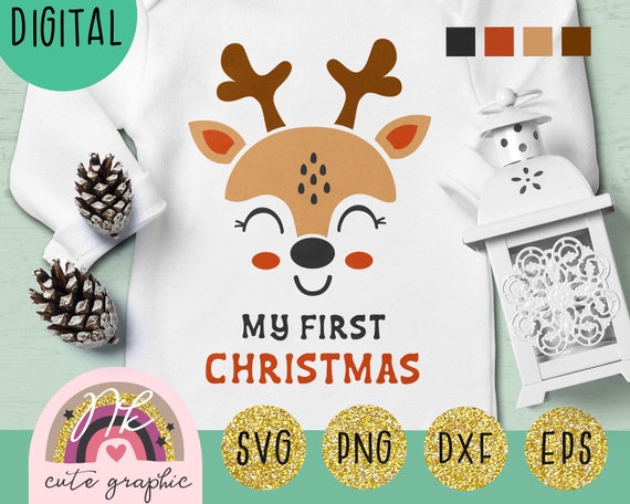 Download My First Christmas Svg Deer Svg Deer Head Svg Baby Deer Svg Etsy