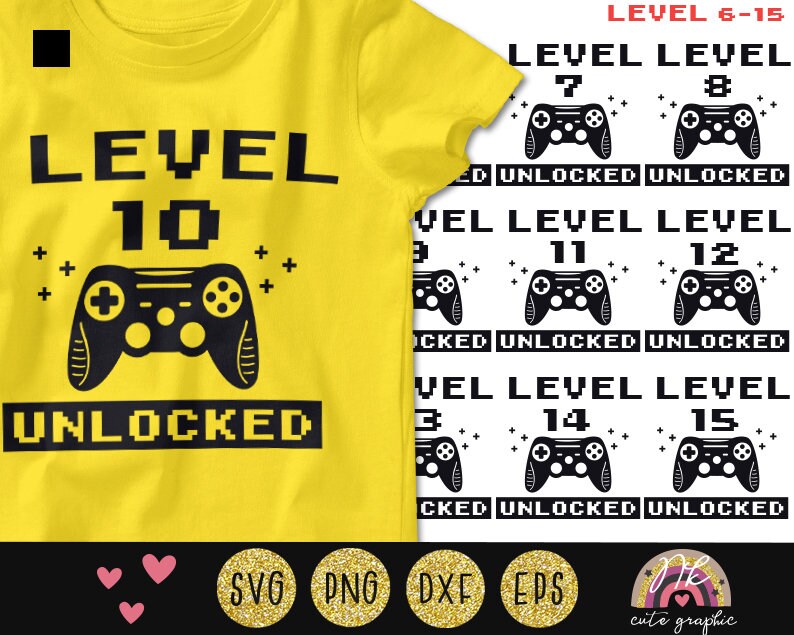 Level unlocked svg Gamer svg Geek svg Gaming svg Gamer T ...