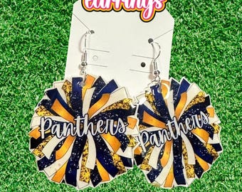 Custom Pom Pom Earrings-Personalized Team Spirit Jewelry-Hypoallergenic Earrings