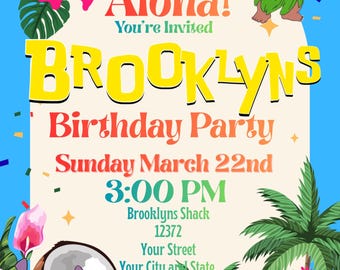 Lilo & Stitch Hawaiian Birthday Invitation | Custom Stitch Party Invite (Digital Download)