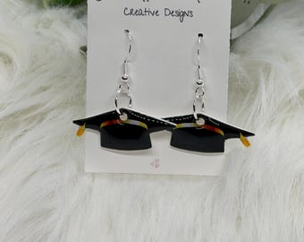 Graduation Cap Earrings | Class of 2026 Dangles, Acrylic Graduation Accessories