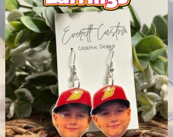 Custom Photo Big Head Earrings, Personalized Face Earrings