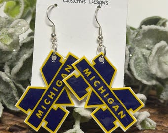 Michigan Wolverines Dangle Earrings