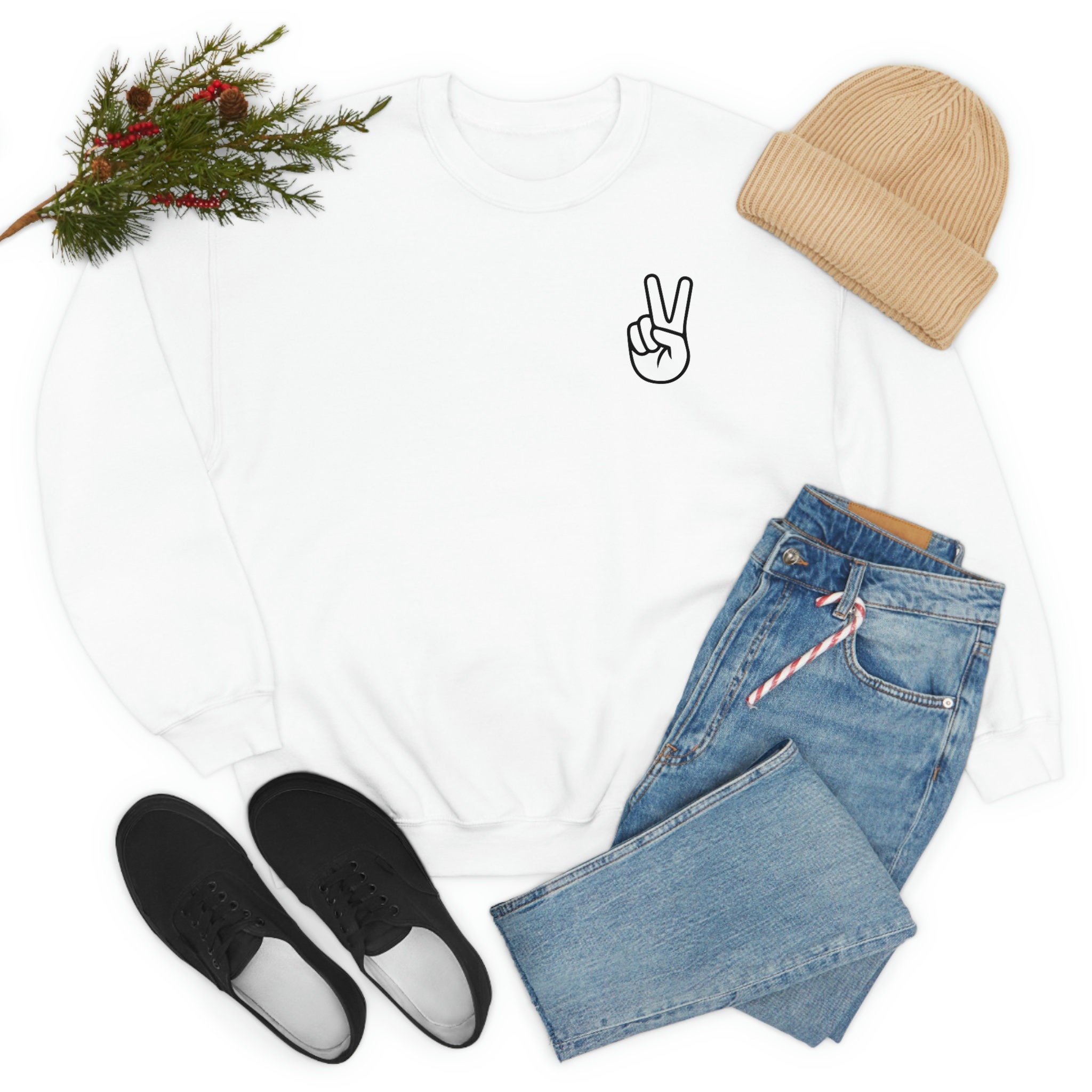 Peace Sign Unisex Heavy Blend Crewneck Sweatshirt - Etsy