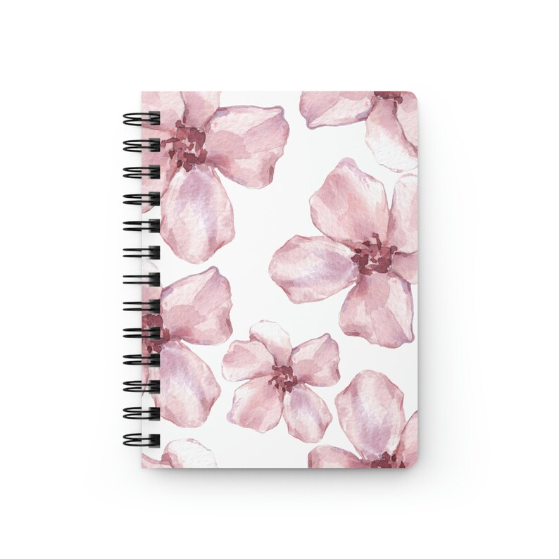 Floral Pink Flower Spiral Bound Journal Notebook - Etsy