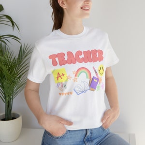 Teacher Graphic T Shirt Teach Teaching Flair Pen Post its Unisex Jersey Short Sleeve Tee