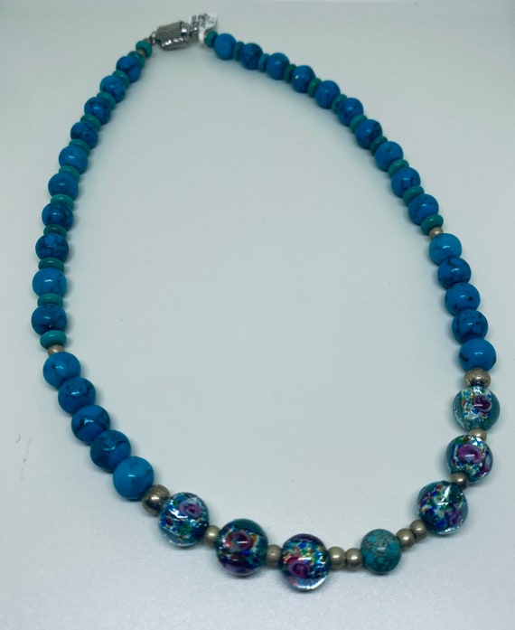 Turquoise & benefits beads necklace