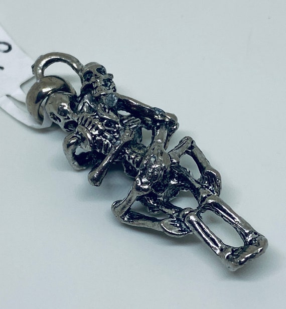 Sterling Silver, Skeleton Lovers pendant