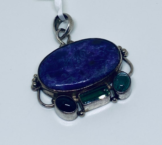Sterling Silver, Amethyst, Periodot,Aquamarine Pen