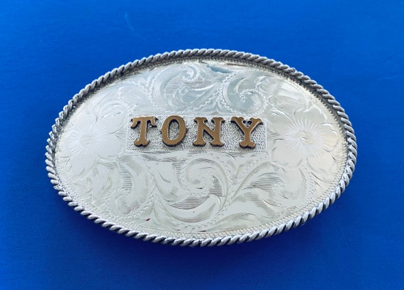 Sterling Silver western name belt buckles